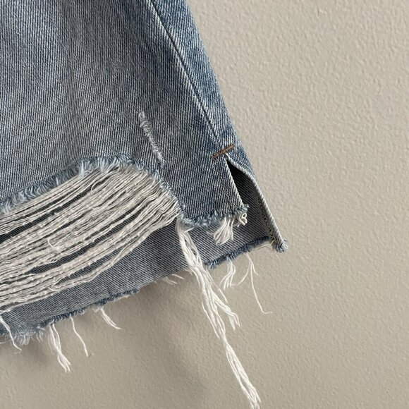 Lovers + Friends Denim Women 27 Campo Wash Distressed Frayed Elijah Mini Skirt - Picture 6 of 16